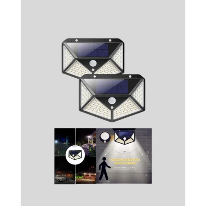 BUĞZ Güneş Enerjili Aydınlatma 100 LED Sensörlü Solar Dış Mekan Lamba