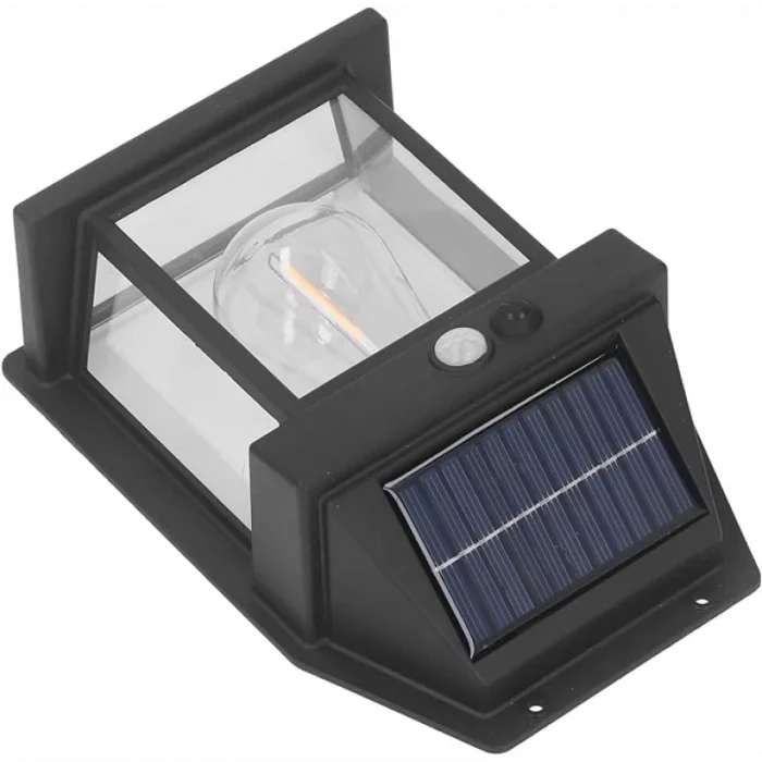 BUĞZ Güneş Enerjili Bahçe Aydınlatması Aplik Dekor Solar Ve Sensörlü Bahçe Balkon Ve Garaj Lambası