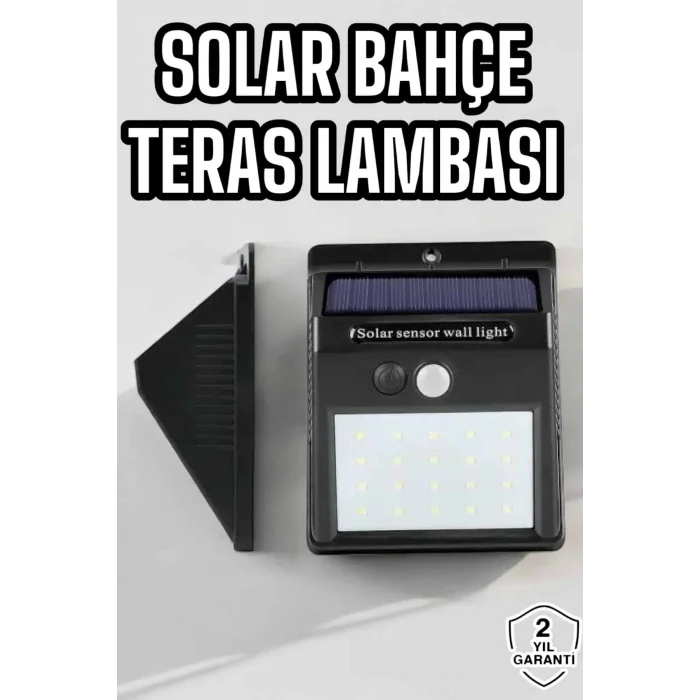 BUĞZ Güneş Enerjili Bahçe Lambası Solar Gece Aydınlatma Sensörlü Lamba