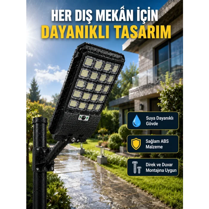 BUĞZ Güneş Enerjili Dış Mekan LED Lambası Geniş Aydınlatma Açılı Akıllı Sokak Lambası