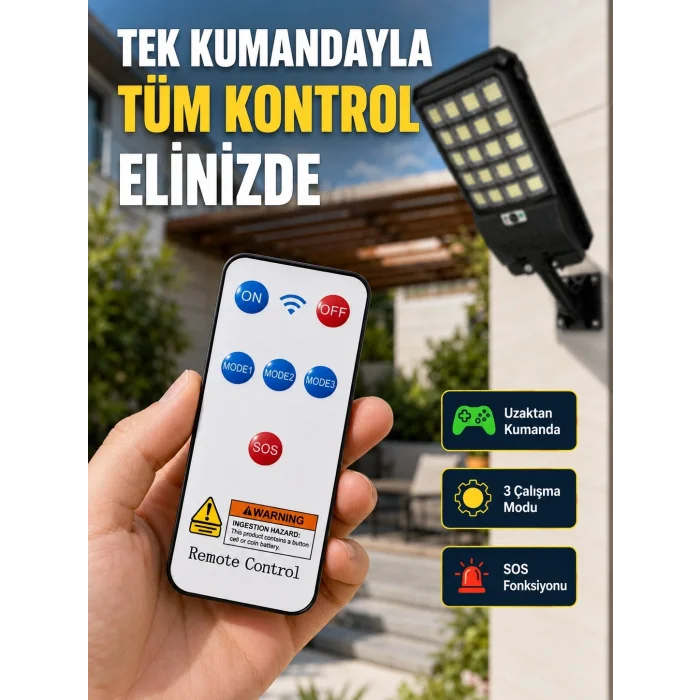 BUĞZ Güneş Enerjili LED Duvar ve Direk Lambası Suya Dayanıklı Akıllı Aydınlatma