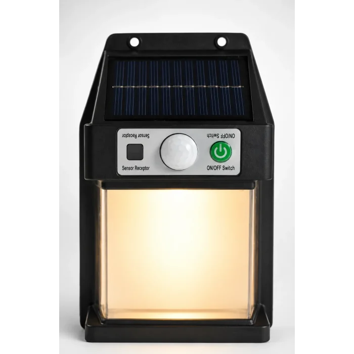 BUĞZ Güneş Enerjili Sensörlü Solar Aplik Duvar Tipi Dış Mekan Hareket Algılamalı Işık