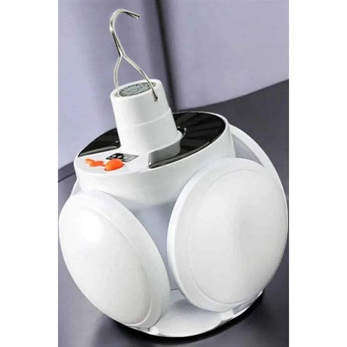 BUĞZ Güneş Enerjili Solar Aydınlatma Kamp Çadır Lambası Şarjlı Ampül Led Şarjlı El Feneri Işıldak