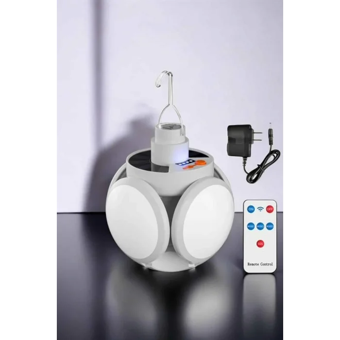 BUĞZ Güneş Enerjili Solar Aydınlatma Kamp Çadır Lambası Şarjlı Ampül Led Şarjlı El Feneri Işıldak