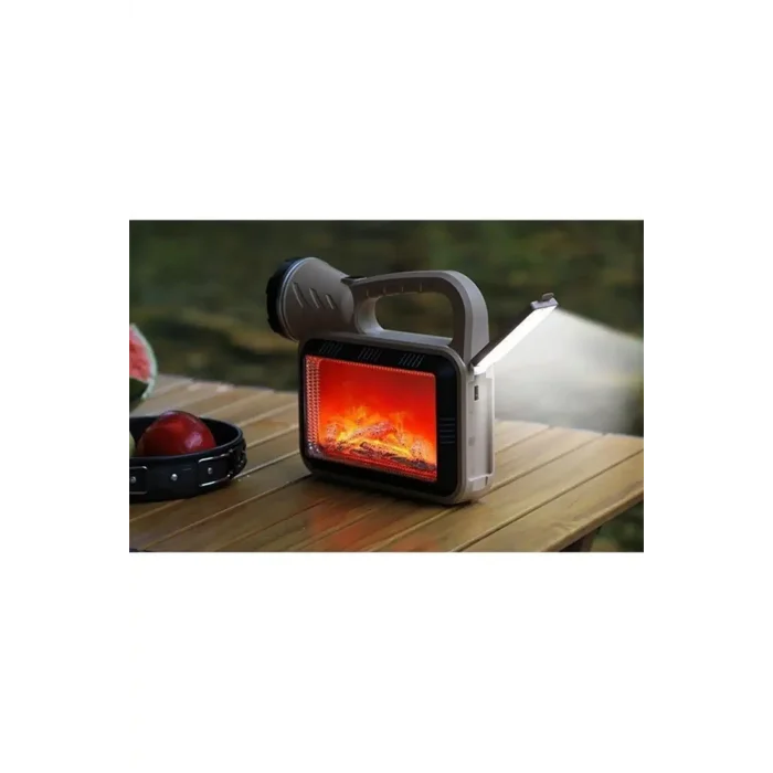 BUĞZ Güneş Enerjili ŞÖMİNELİ Çok Fonksiyonlu Çift Işık Kaynağı USB Şarjlı SOLAR EL FENERİ ( BUĞZ )