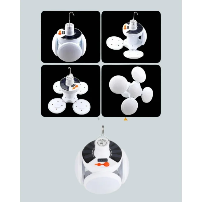 BUĞZ Güneş Paneliyle Şarj Olan Katlanabilir LED Çadır Lambası – 5 Kademeli Aydınlatma