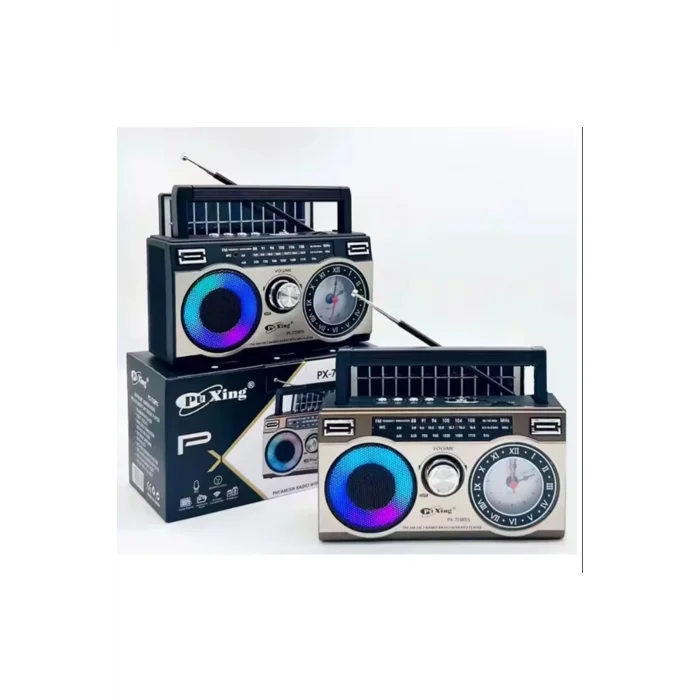 BUĞZ Güneş panelli nostaljik radyo FM USB MP3 çalar Bluetooth hoparlör kahverengi 2 yıl garantili