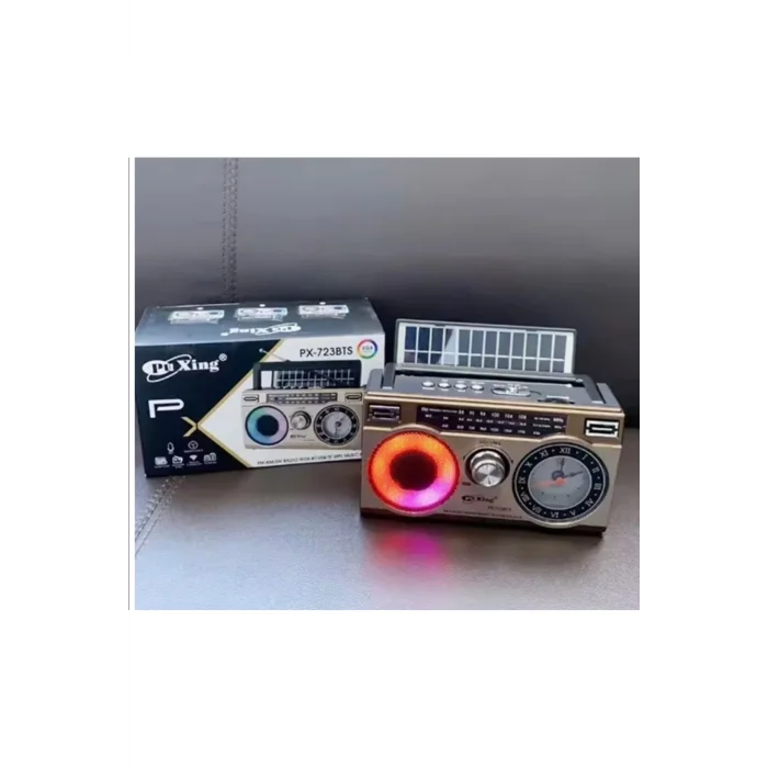BUĞZ Güneş panelli nostaljik radyo FM USB MP3 çalar Bluetooth hoparlör kahverengi 2 yıl garantili