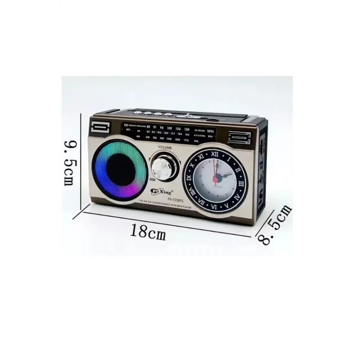 BUĞZ Güneş panelli nostaljik radyo FM USB MP3 çalar Bluetooth hoparlör kahverengi 2 yıl garantili
