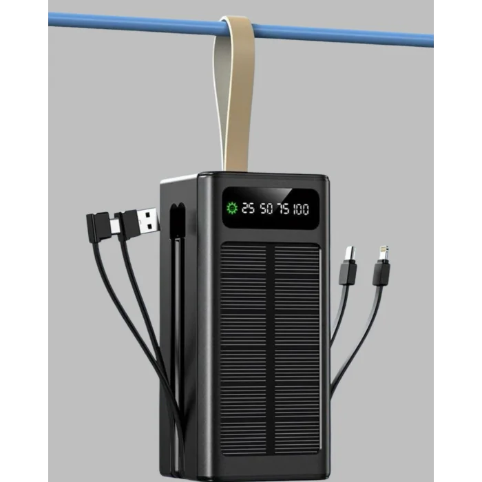 BUĞZ Güneş Panelli Powerbank LED Işıklı Taşınabilir Şarj Cihazı