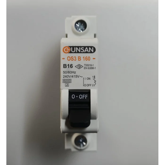 BUĞZ Günsan 1X20 A B Tipi 6Ka W OTOMAT Sigorta