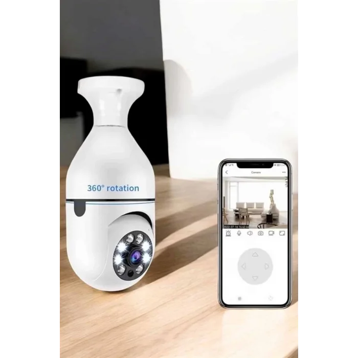  Güvenlik Kamerası Wifi Kamera Duylu Ev Kamerası Wifi Bağlantılı Dönebilen