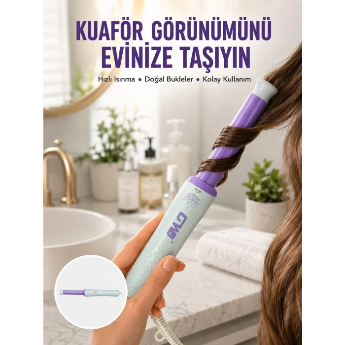 BUĞZ GW Taşınabilir Saç Maşası – 360° Döner Kablo, Negatif İyonlu Seramik Teknoloji Yeni Nesil