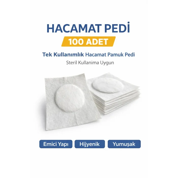 BUĞZ Hacamat Pedi 100 Adet – Tek Kullanımlık Hacamat Pamuk Pedi Steril Kullanıma Uygun