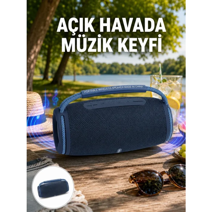 BUĞZ Hafif ve Dayanıklı Renkli Işıklı Taşınabilir Müzik Hoparlörü Yeni Nesil
