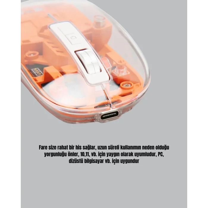  Hafif ve Taşınabilir Fare – 43 Gram, Otomatik Uyku Modlu