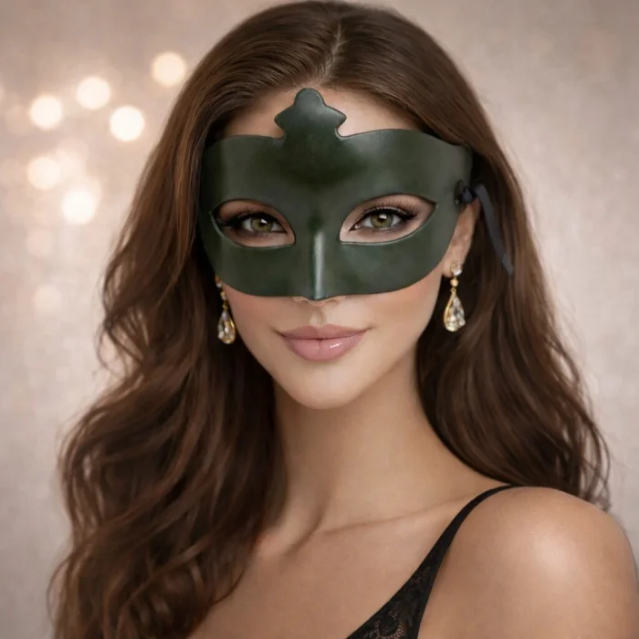 BUĞZ Haki Yeşil Gizemli Masquerade Maskesi Bx40