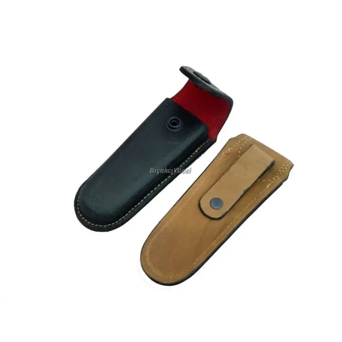  Hakiki Deri Çakı Kılıfı No:4 - 14 cm, Kemerlikli
