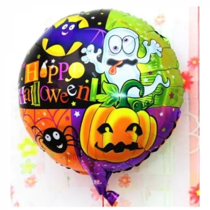  Halloween Örümcekli Kabaklı Folyo Balon 18 inç