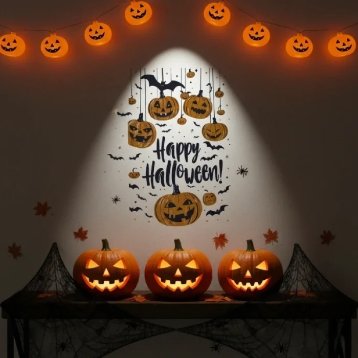 BUĞZ Halloween Temalı Balkabaklı Duvar Sticker Seti