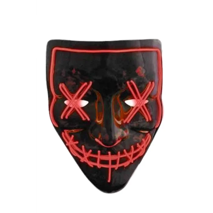 BUĞZ Hallowen Parti Maskesi Neon Led Işıklı Maske 3 Modlu Cadılar Bayramı Maskesi