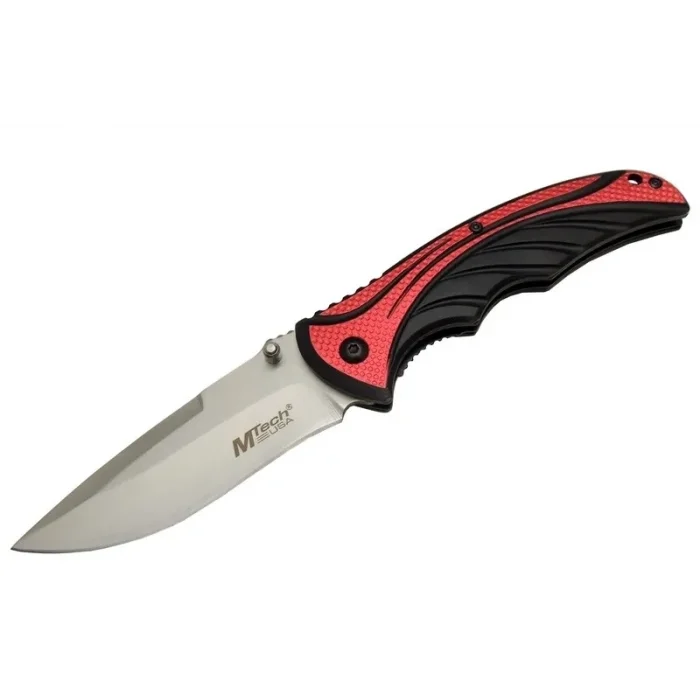 BUĞZ Handsome 455 Kırmızı Kamp Çakı 21cm - Yarı Otomatik, Kemerlikli