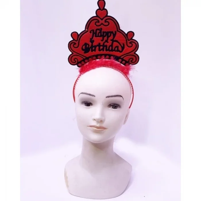 Happy Birthday Neon Kırmızı Doğum Günü Tacı