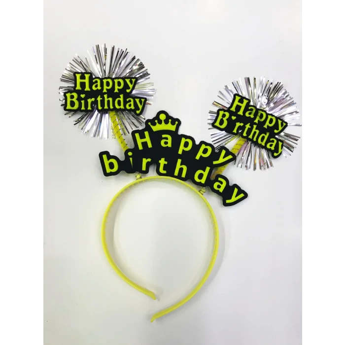 BUĞZ Happy Birthday Neon Renk Doğum Günü Tacı 12 Adet