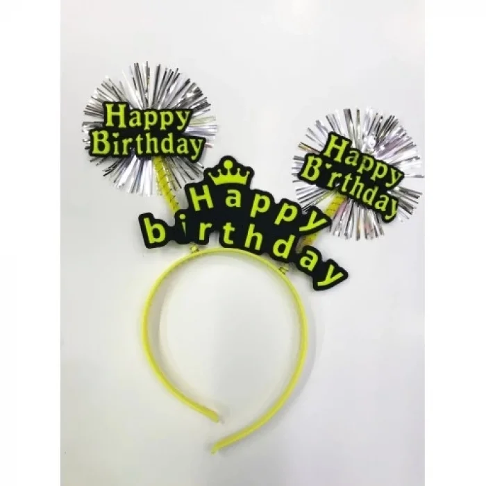  Happy Birthday Neon Renk Doğum Günü Tacı 12 Adet