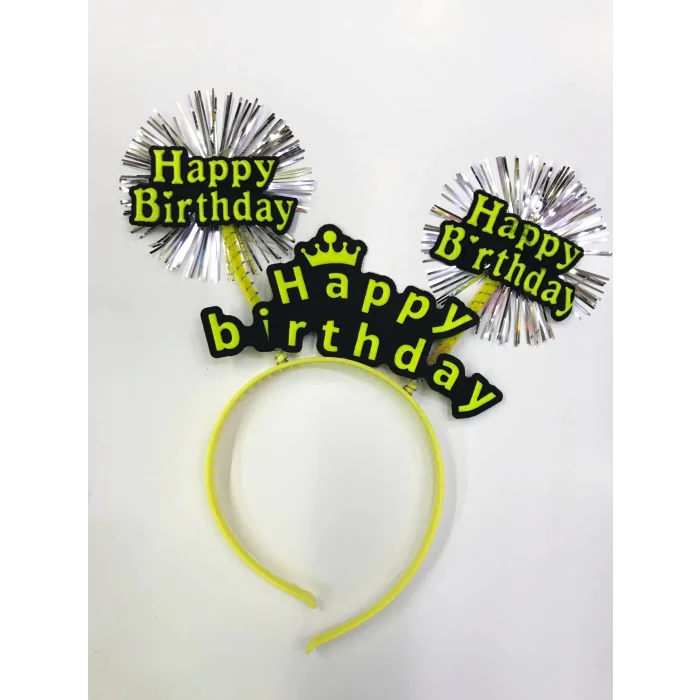 BUĞZ Happy Birthday Neon Renk Doğum Günü Tacı 12 Adet