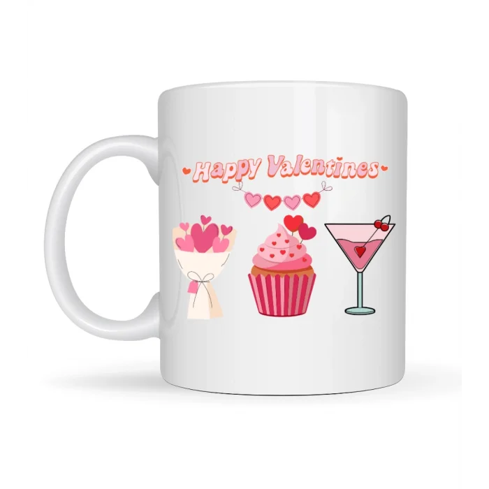 BUĞZ Happy Valentines Kupa – Model 6 Sevgililer Günü Özel Tasarım Porselen Kupa