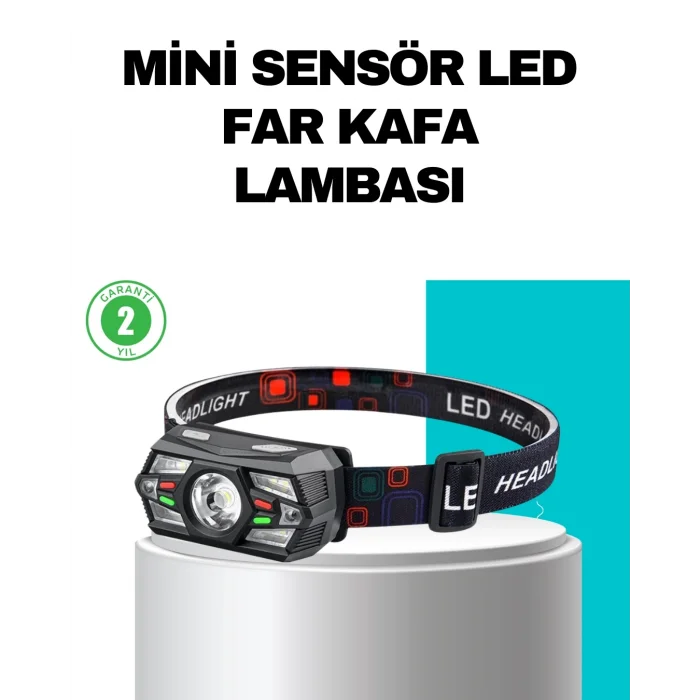 BUĞZ Hareket Sensörlü Şarjlı LED Far Suya Dayanıklı Çok Modlu