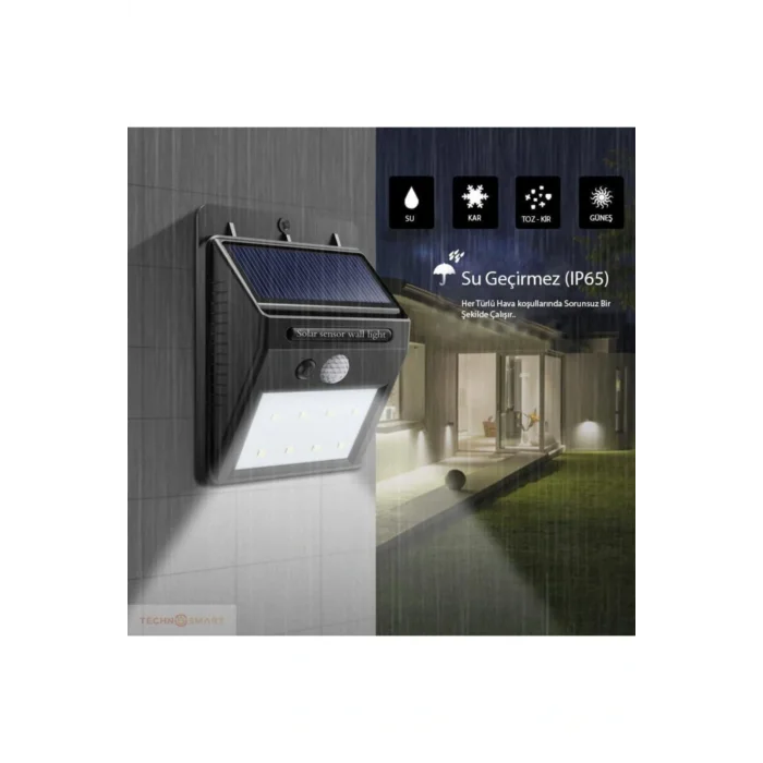 BUĞZ Hareket Sensörlü Solar Dış Mekan Lambası