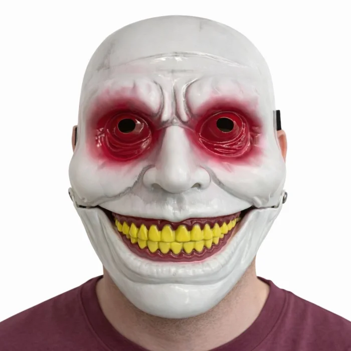 BUĞZ Hareketli Çene Mekanizmalı Korku Maskesi Kırmızı
