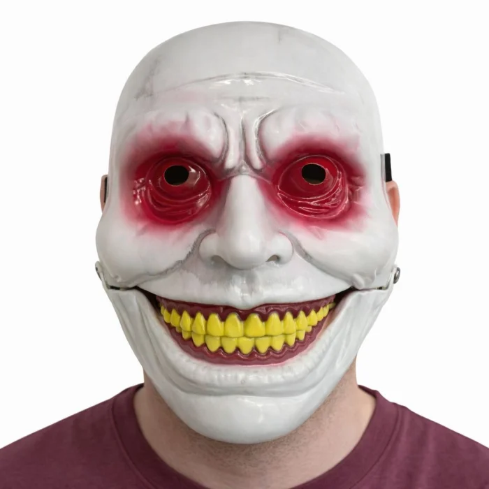 BUĞZ Hareketli Çene Mekanizmalı Korku Maskesi Kırmızı