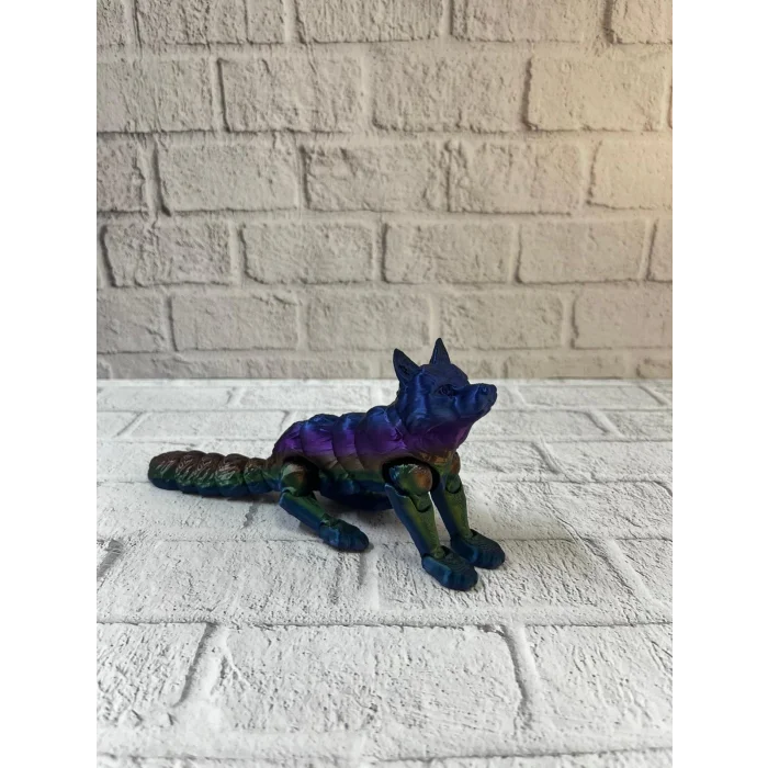 BUĞZ Hareketli Kurt Rainbow dekoratif esnek figür 10x24 cm