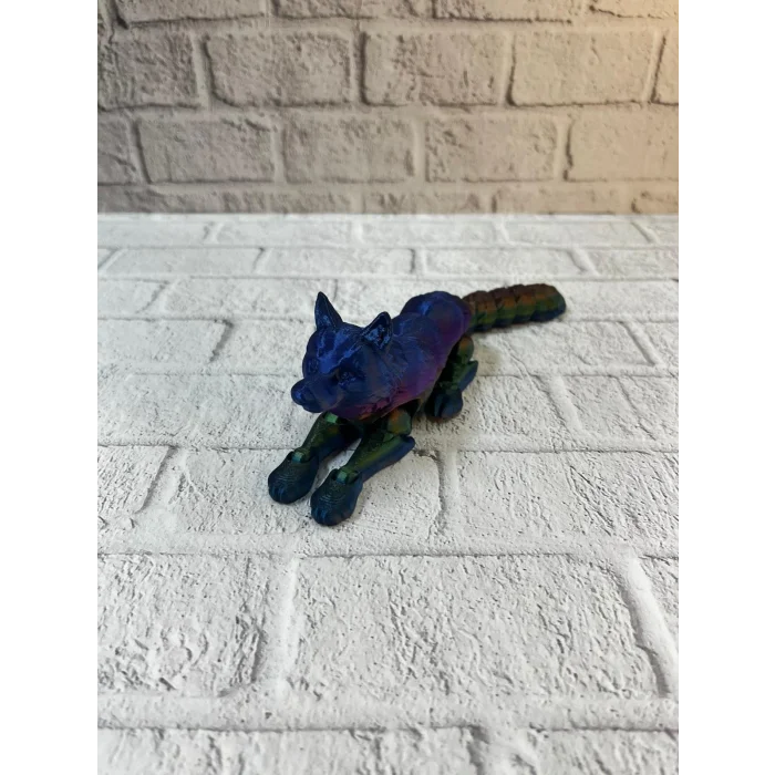 BUĞZ Hareketli Kurt Rainbow dekoratif esnek figür 10x24 cm