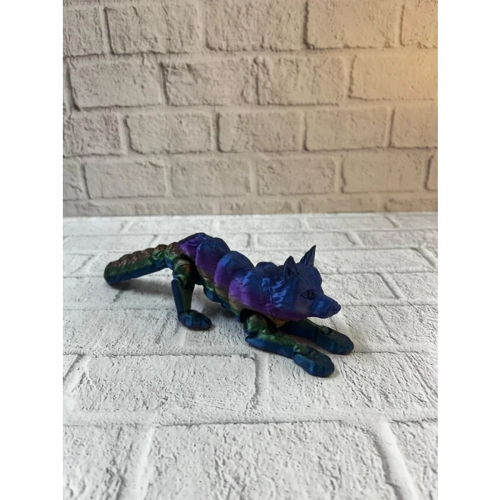 BUĞZ Hareketli Kurt Rainbow dekoratif esnek figür 10x24 cm - Lisinya