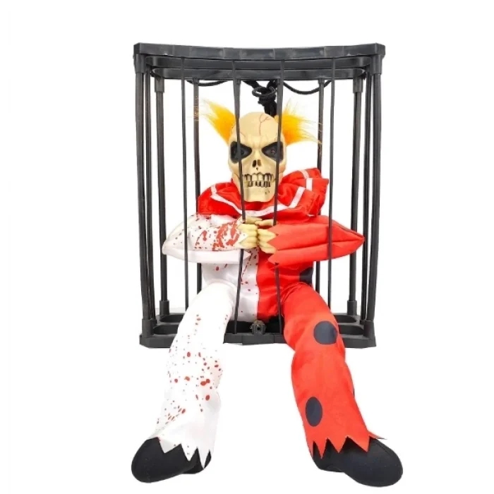 BUĞZ Hareketli Sesli Sensörlü Mahkum Joker İskelet Dekorasyon 22x27 Cm