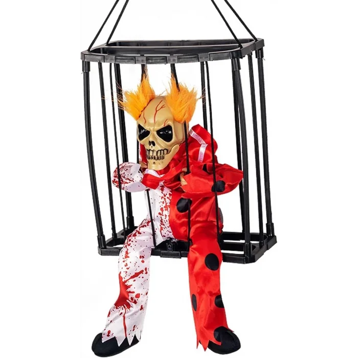 BUĞZ Hareketli Sesli Sensörlü Mahkum Joker İskelet Dekorasyon 22x27 Cm