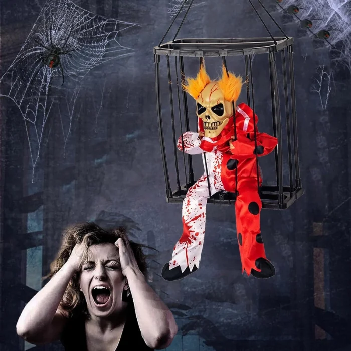 BUĞZ Hareketli Sesli Sensörlü Mahkum Joker İskelet Dekorasyon 22x27 Cm - Lisinya