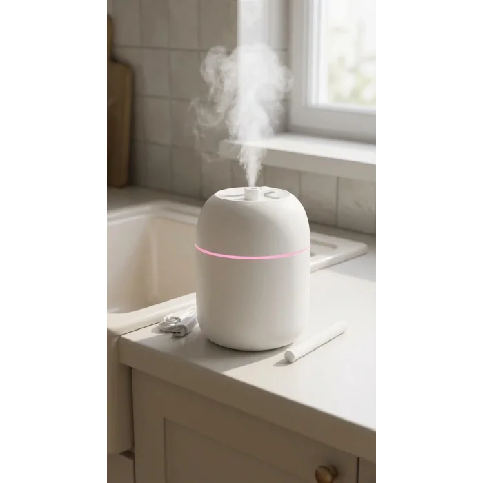 BUĞZ Hava Nemlendirici 220ml Buhar Makinesi, Çocuk Odası ve Ofis kullanımına uygun, Sessiz ve Hafif cihaz