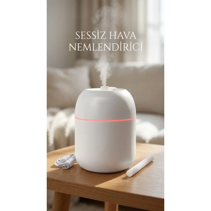 BUĞZ Hava Nemlendirici 220ml Buhar Makinesi, Çocuk Odası ve Ofis kullanımına uygun, Sessiz ve Hafif cihaz
