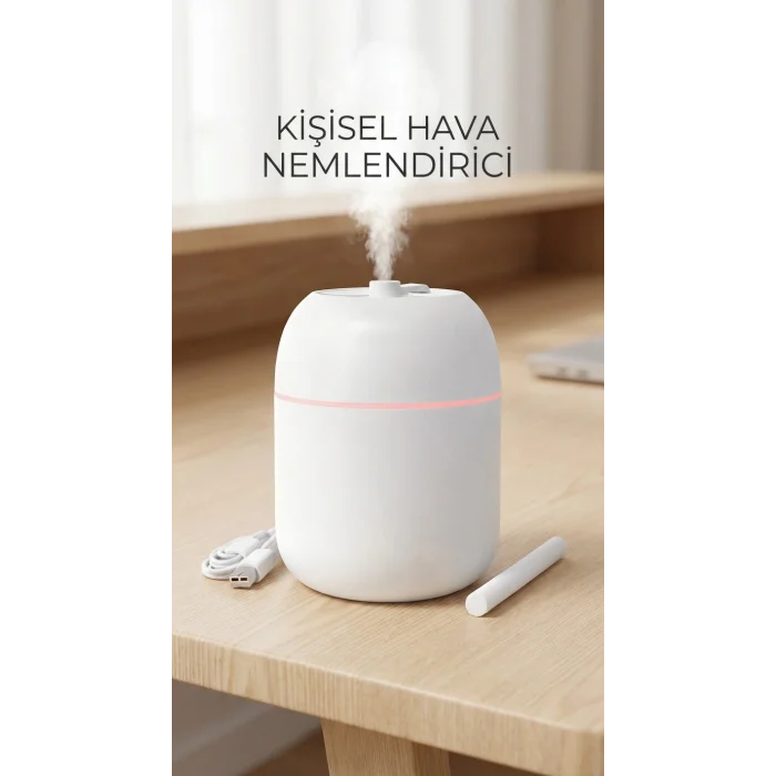 BUĞZ Hava Nemlendirici 220ml Buhar Makinesi, Ofis ve Ev Kullanımı İçin Uygun, Taşınabilir ve Sessiz Çalışma Özelliği