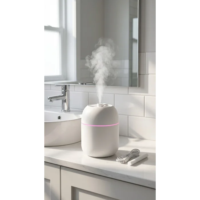 BUĞZ Hava Nemlendirici 220ml Buhar Makinesi, Ofis ve Ev Kullanımı İçin Uygun, Taşınabilir ve Sessiz Çalışma Özelliği