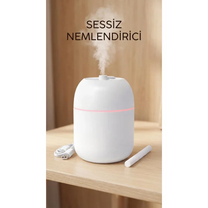 BUĞZ Hava Nemlendirici 220ml Buhar Makinesi, Ofis ve Ev Ortamları için Uygun, Kompakt ve Hafif Tasarım
