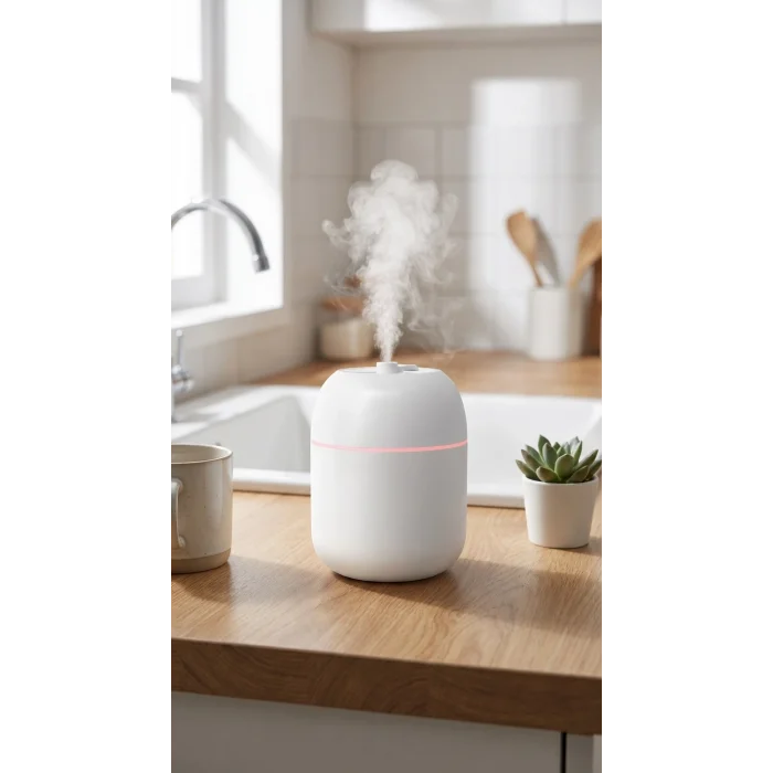 BUĞZ Hava Nemlendirici 220ml Buhar Makinesi, Ofis ve Ev Ortamları için Uygun, Kompakt ve Hafif Tasarım