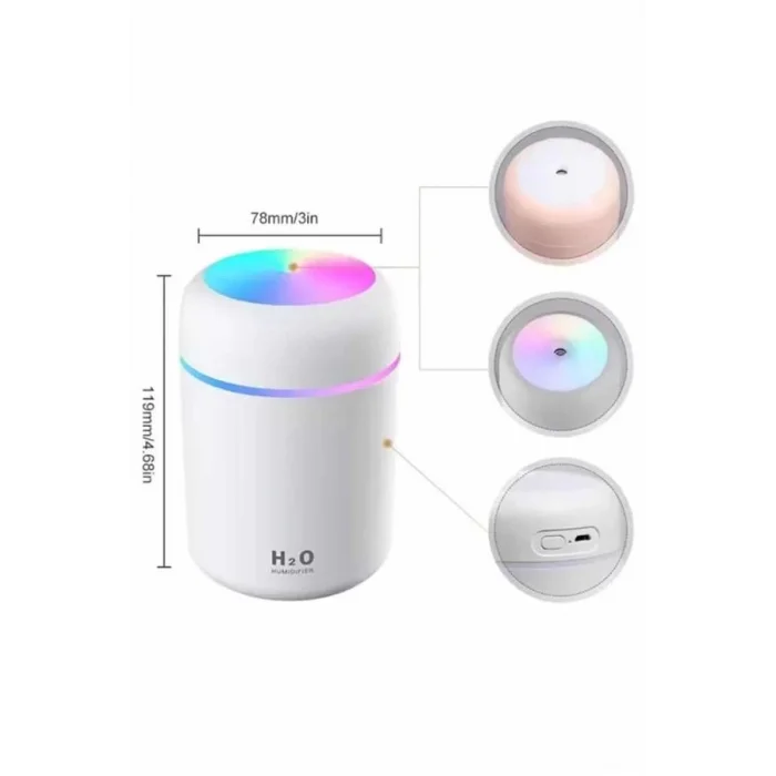  Hava Nemlendirici Buhar Makinesi Led Işıklı USB Dekoratif Nemlendirici