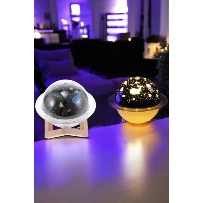  Hava Nemlendirici Masa ve Gece Lambası USB Projeksiyon Aromaterapi