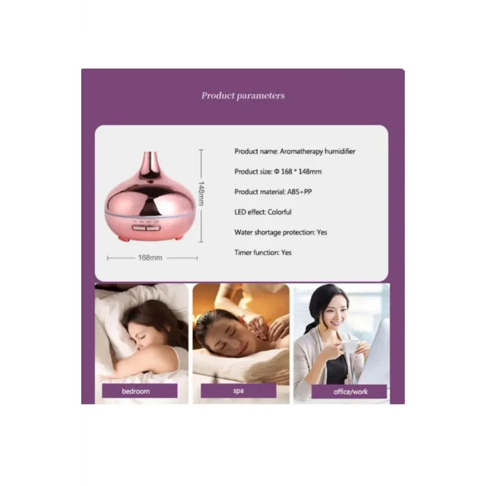 BUĞZ Hava Nemlendirici Parlak Gold Aromatik Oda Kokusu 550 Ml Kahve Aroma Difüzörü Buhar Nemlendırıcı - Lisinya